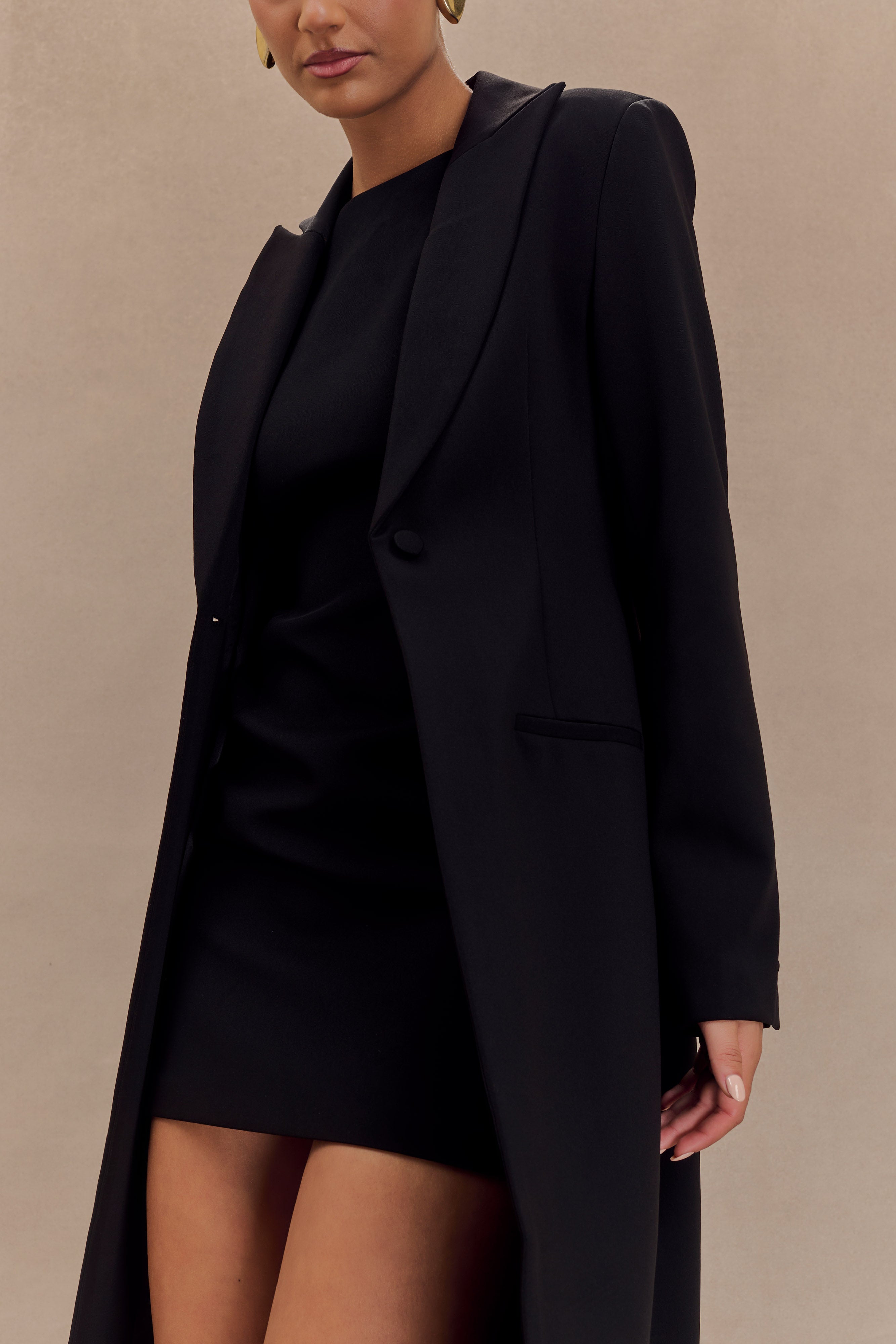 Caviar Suiting Coat - Black-My Chic Way.All Rights Reserved