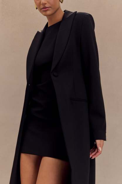 Caviar Suiting Coat - Black-My Chic Way.All Rights Reserved