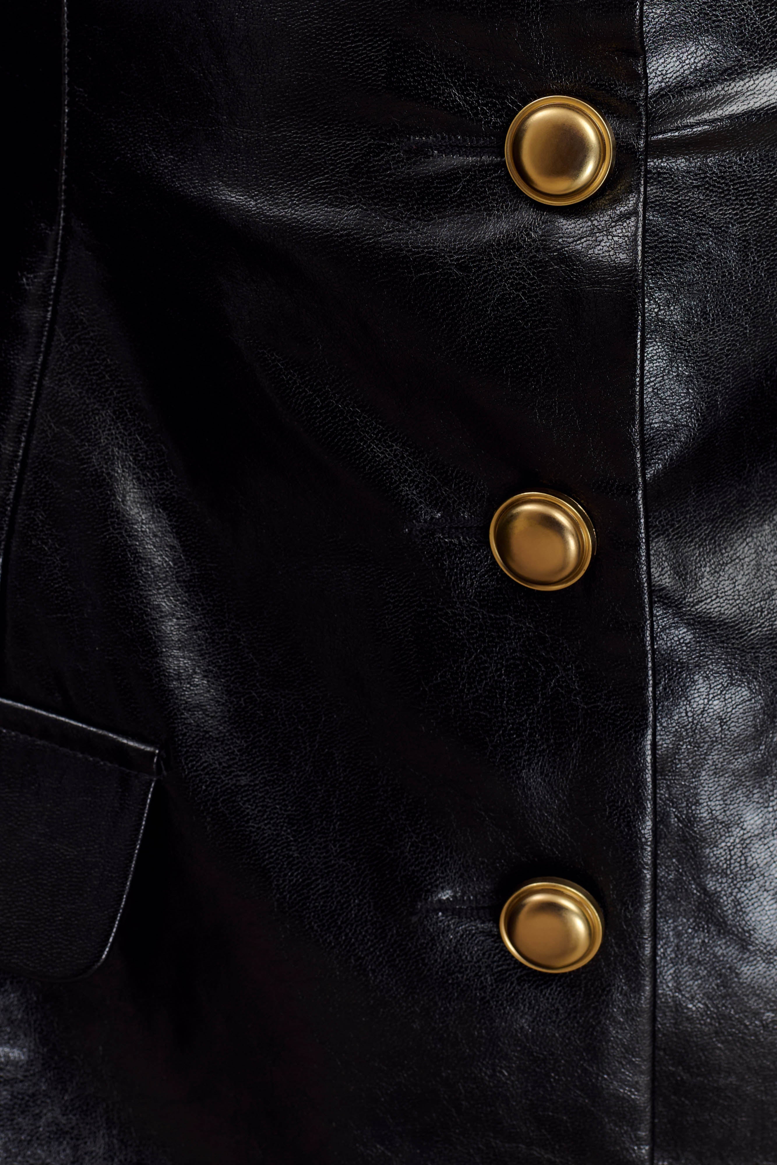 Nancy Faux Leather Mini Dress - Black-My Chic Way.All Rights Reserved