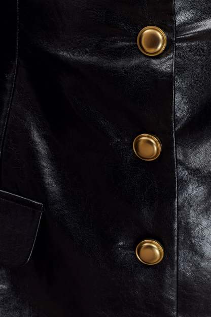 Nancy Faux Leather Mini Dress - Black-My Chic Way.All Rights Reserved