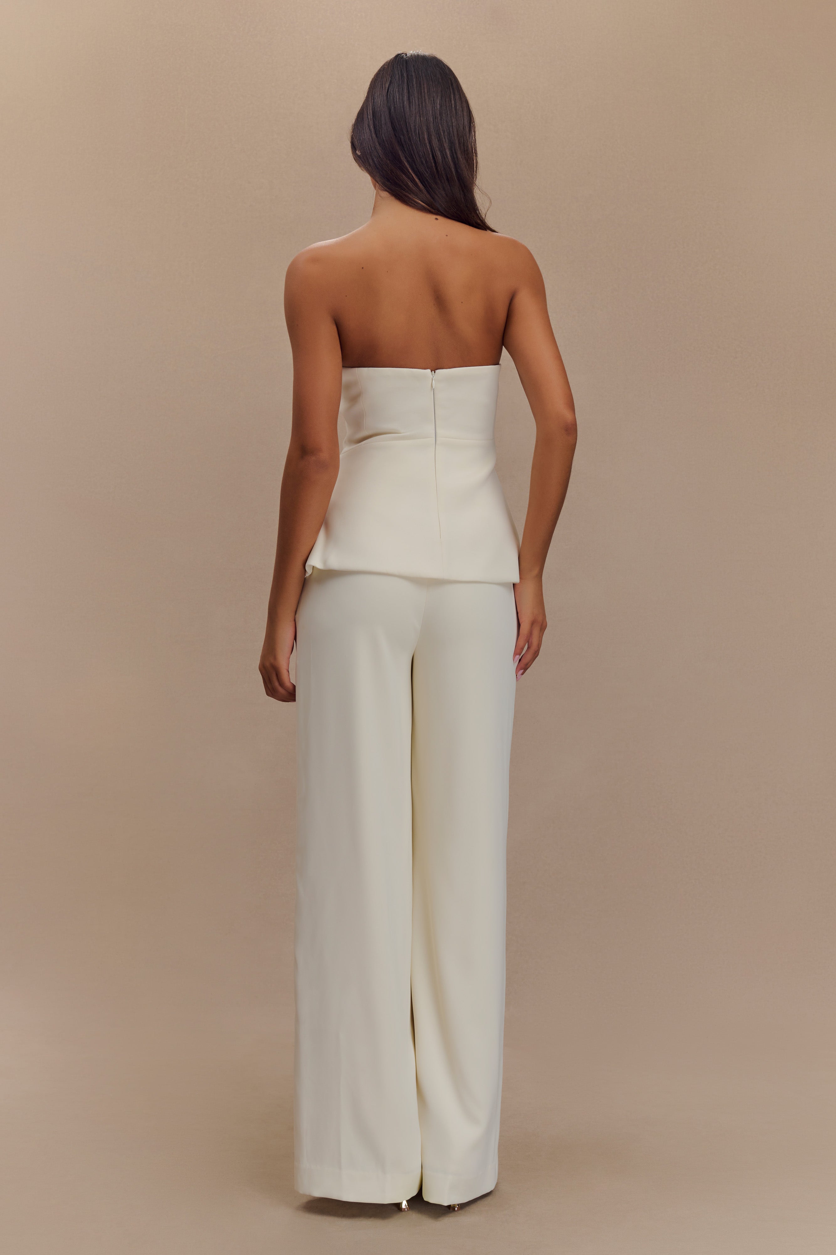 Faith Strapless Suiting Top - Ivory-My Chic Way.All Rights Reserved