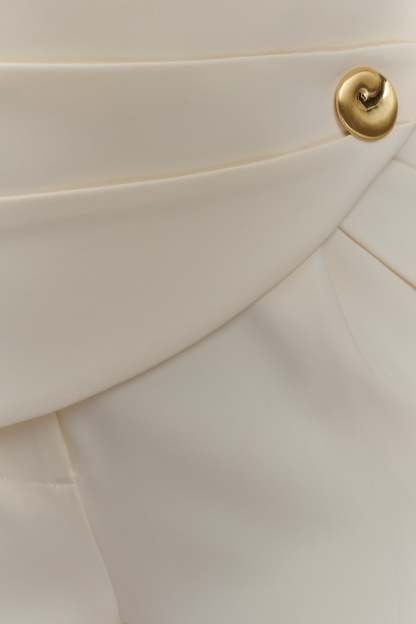Faith Strapless Suiting Top - Ivory-My Chic Way.All Rights Reserved