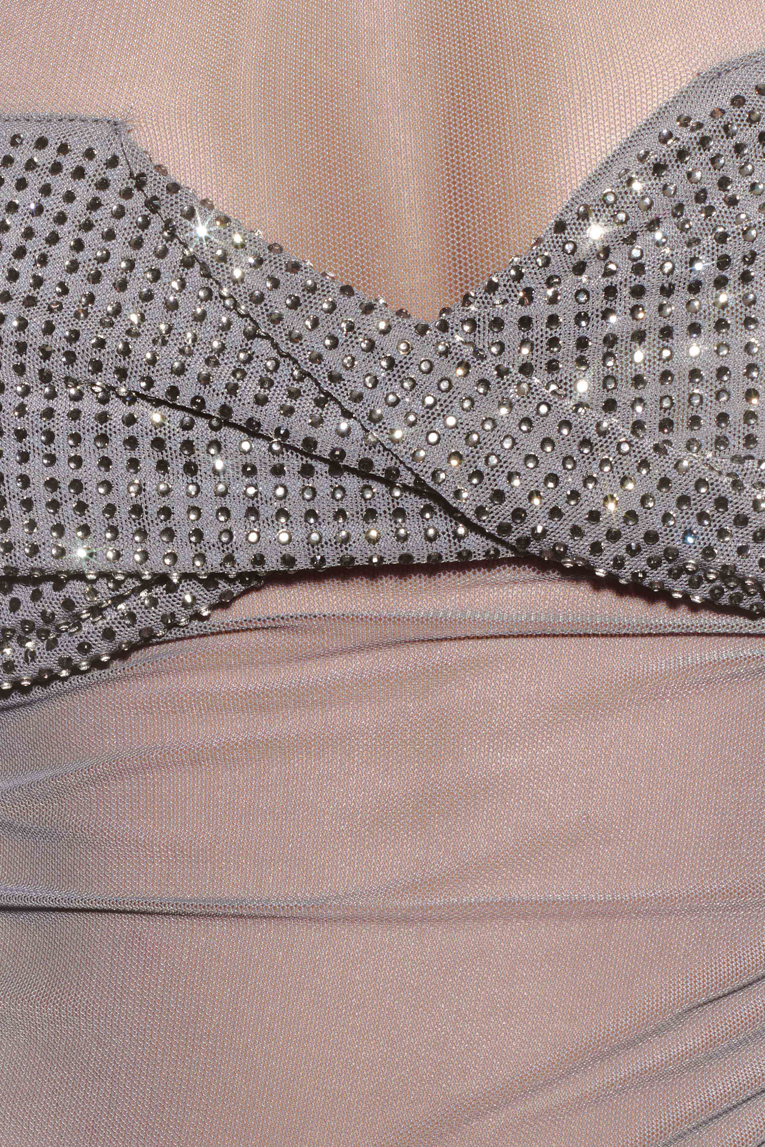 Garcelle Diamante Off Shoulder Top - Gunmetal-My Chic Way.All Rights Reserved