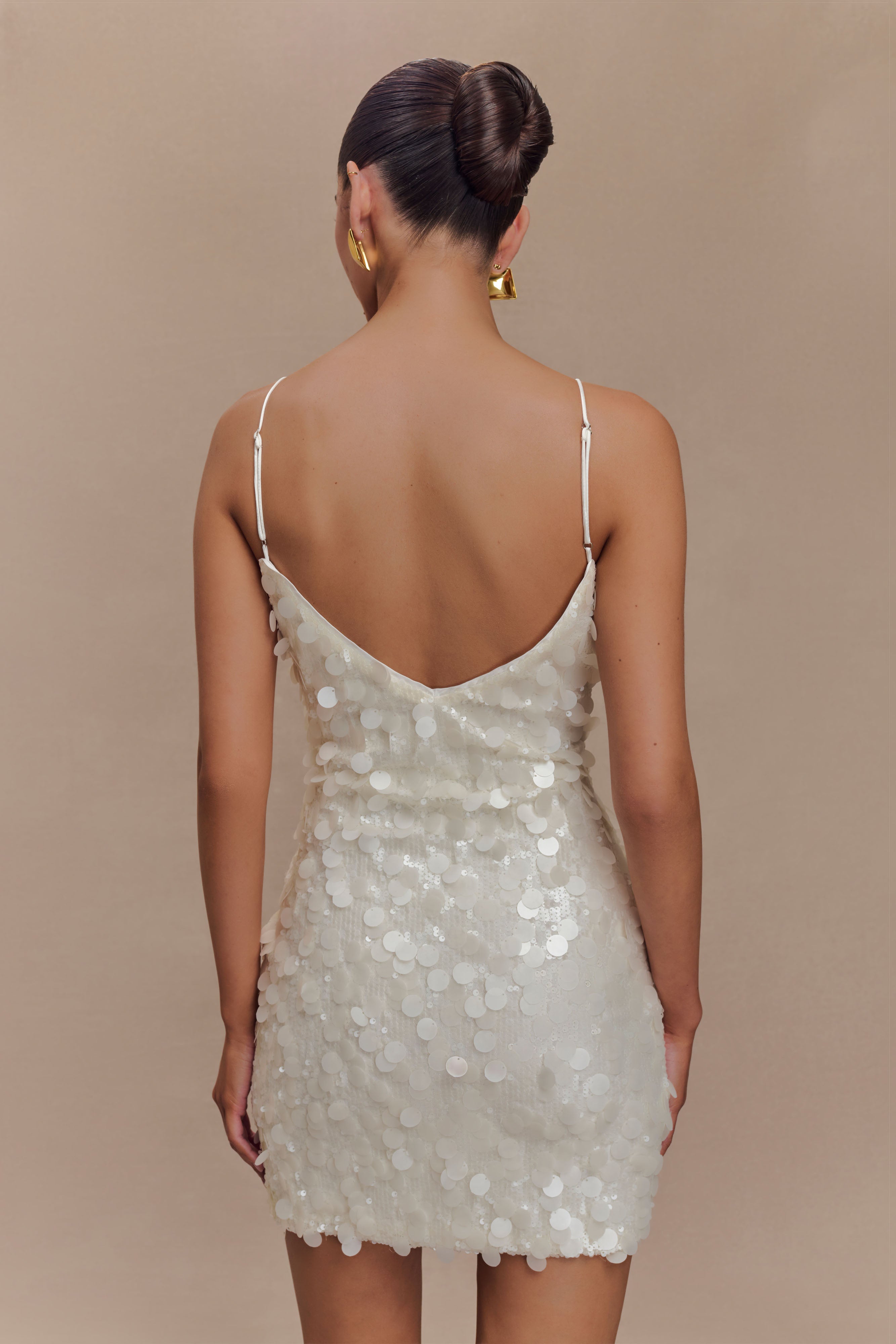 Romilly Sequin Mini Dress - Ivory-My Chic Way.All Rights Reserved