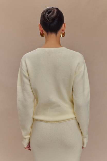 Ella V Neck Knit Jumper With Scarf - Ivory Marle-My Chic Way.All Rights Reserved