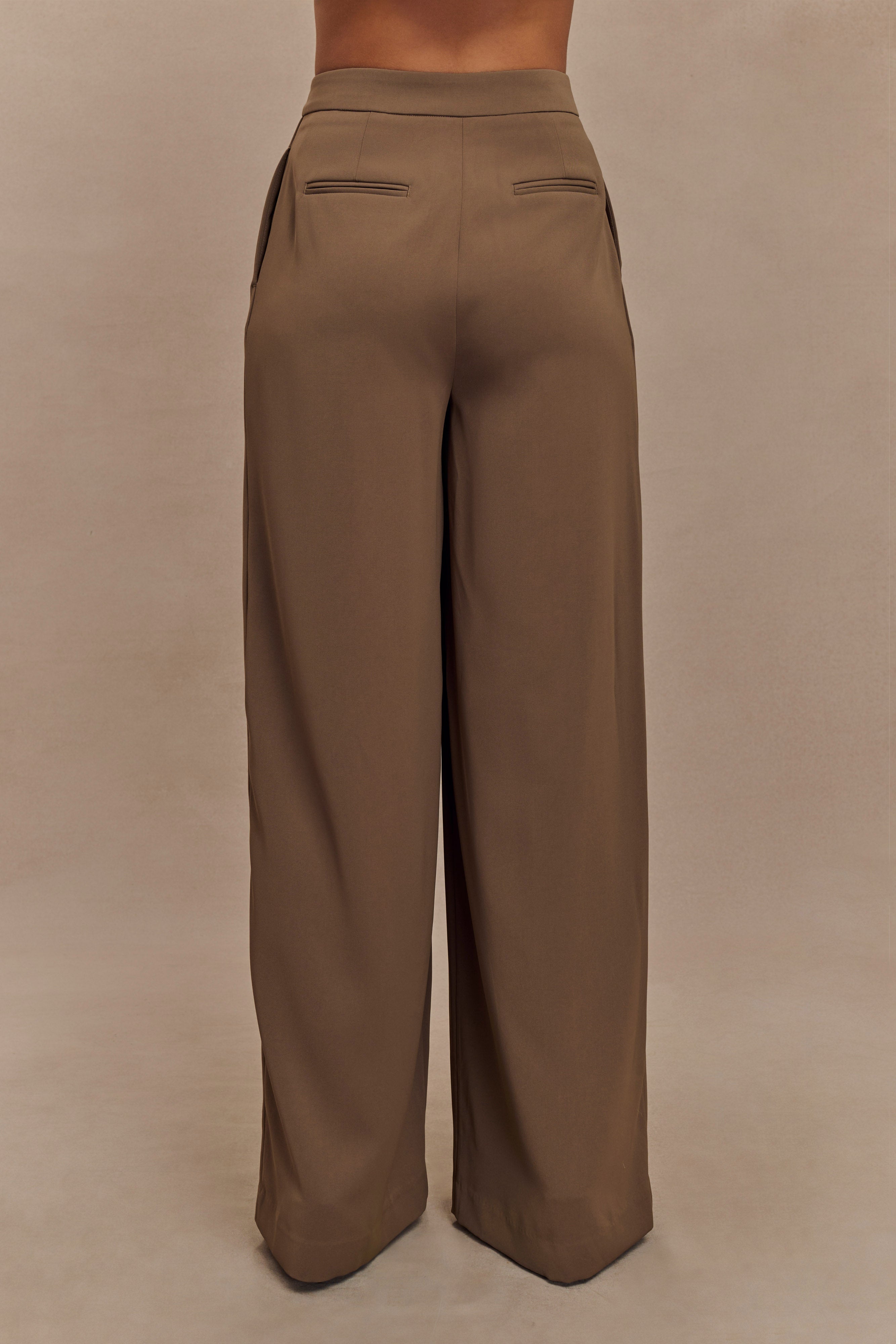 Faith Suiting Wide Leg Pant - Cacao Brown-My Chic Way.All Rights Reserved