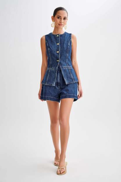 Abel Denim Shorts - Dark Blue-My Chic Way.All Rights Reserved