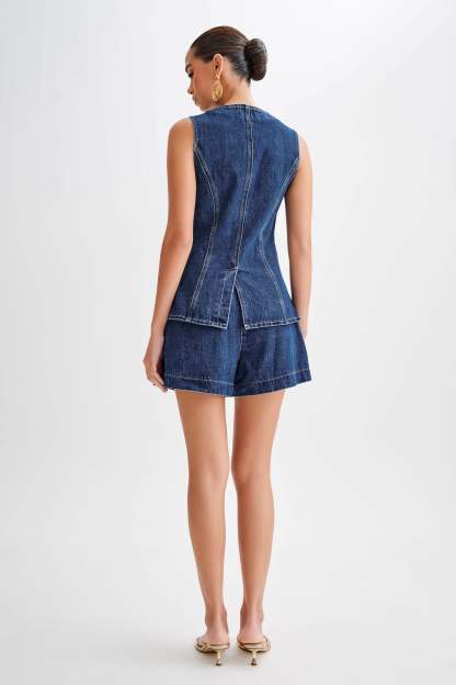Abel Denim Shorts - Dark Blue-My Chic Way.All Rights Reserved