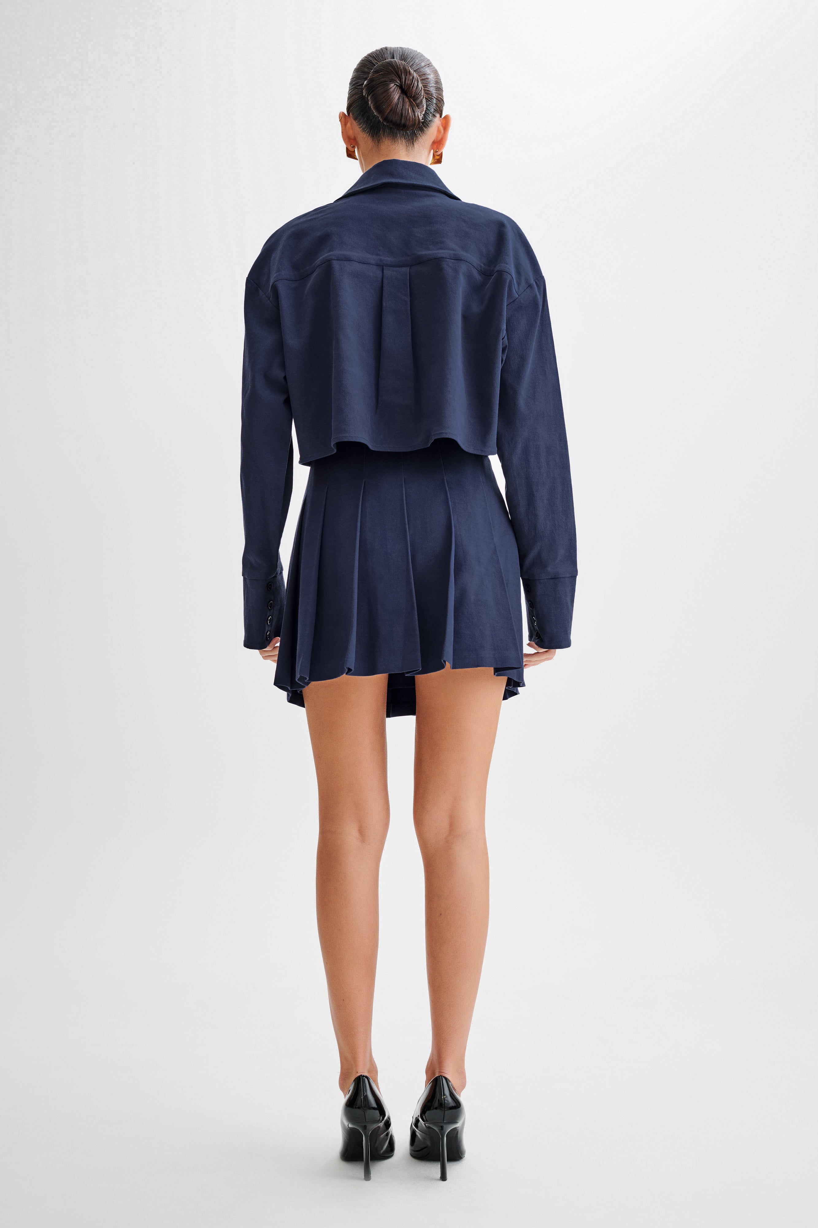 Julianna Cotton Button Up Shirt - Navy-My Chic Way.All Rights Reserved