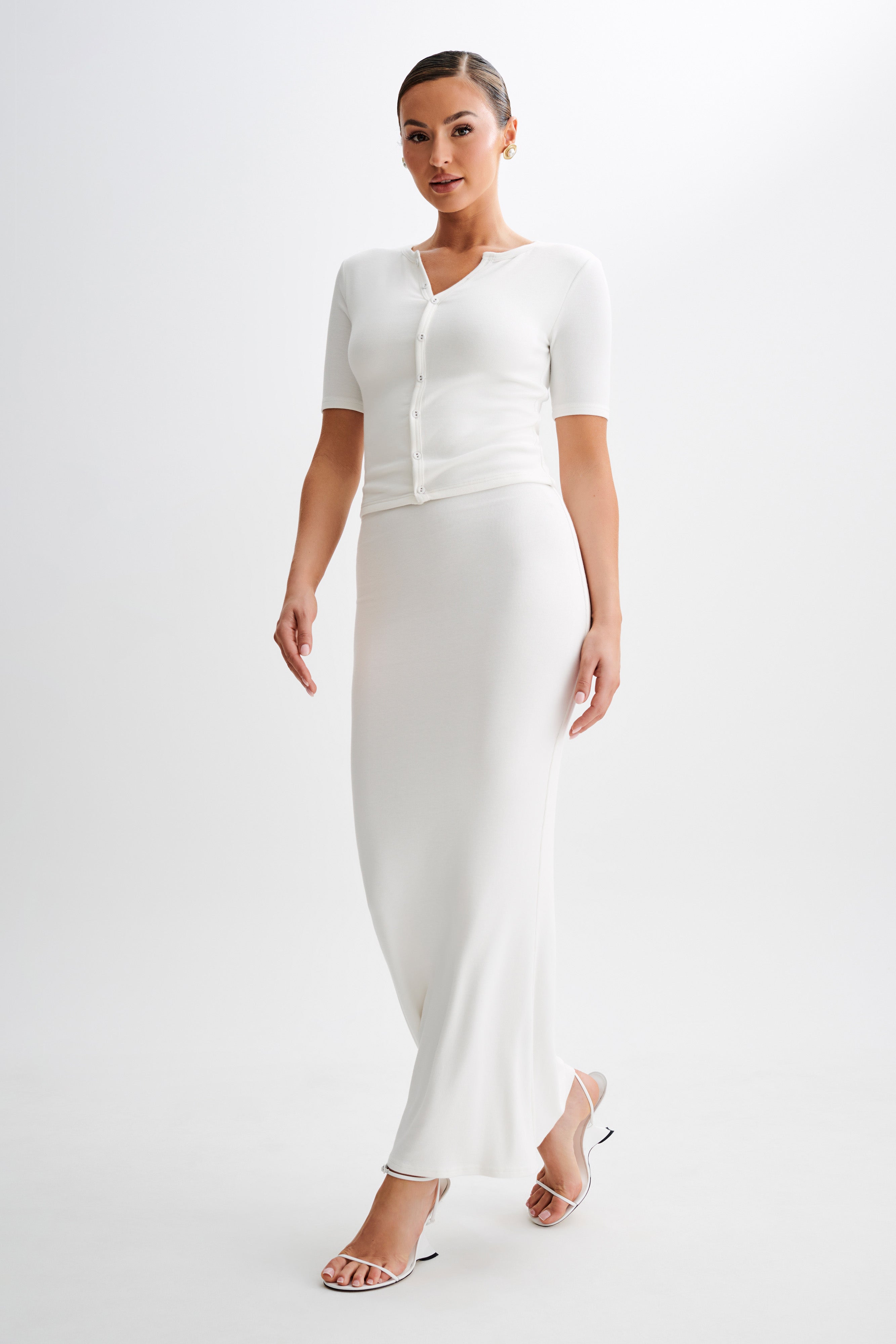 Jonah Modal Maxi Skirt - Ivory-My Chic Way.All Rights Reserved