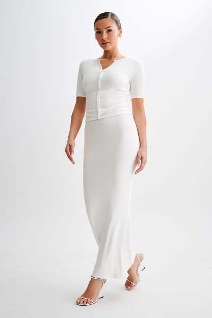 Jonah Modal Maxi Skirt - Ivory-My Chic Way.All Rights Reserved
