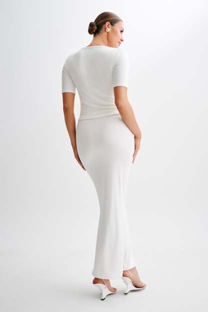 Jonah Modal Maxi Skirt - Ivory-My Chic Way.All Rights Reserved