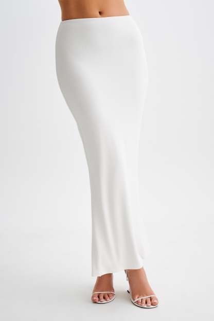 Jonah Modal Maxi Skirt - Ivory-My Chic Way.All Rights Reserved