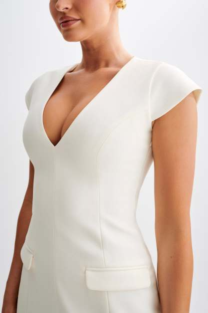 Kiernan Sleeveless Blazer Dress - Ivory-My Chic Way.All Rights Reserved