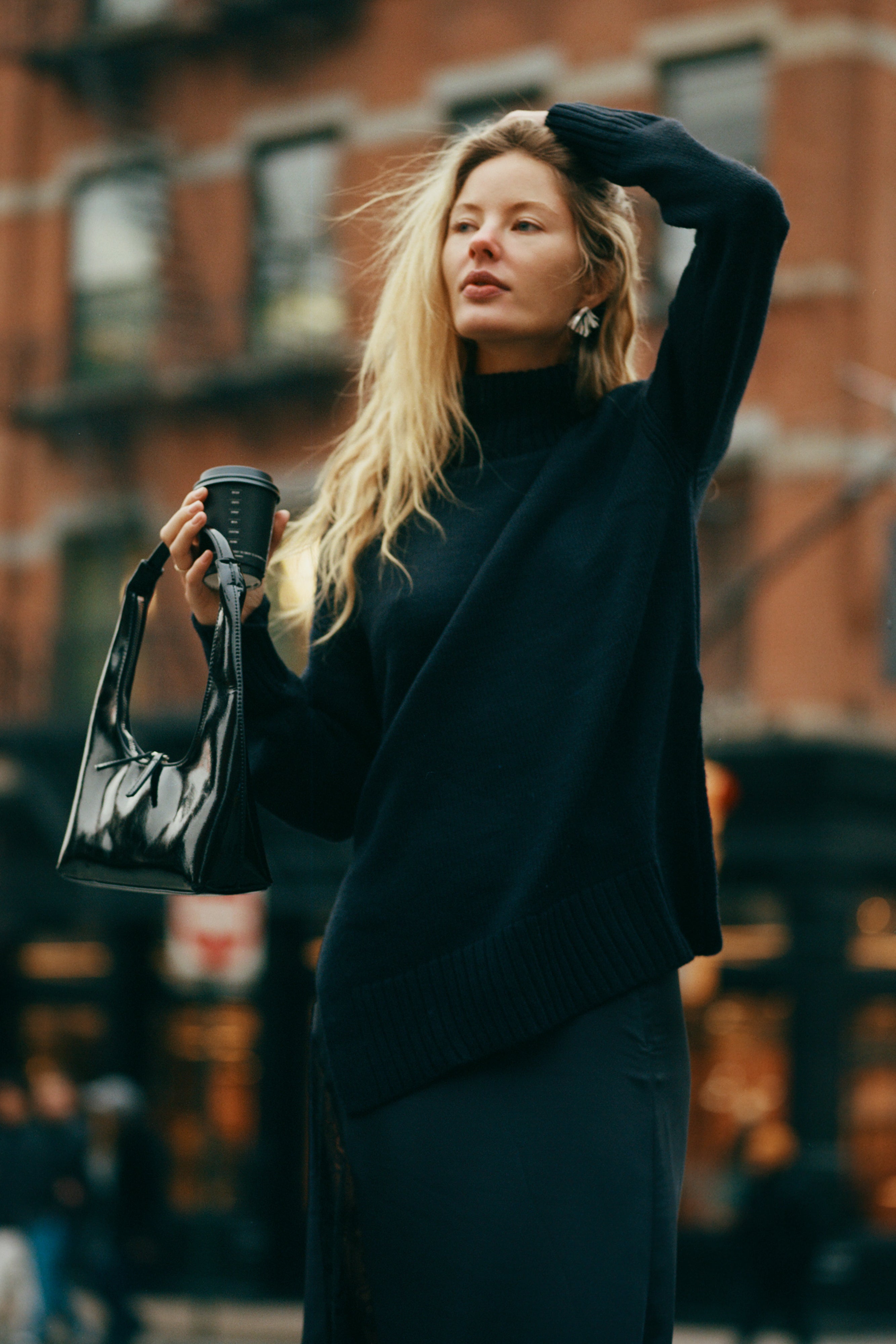 Brittany High Neck Knit Jumper - Black-My Chic Way.All Rights Reserved