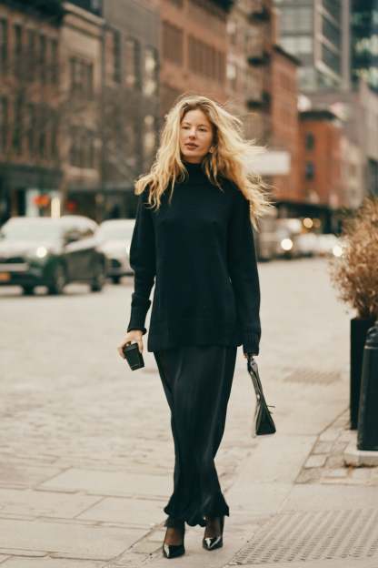 Brittany High Neck Knit Jumper - Black-My Chic Way.All Rights Reserved