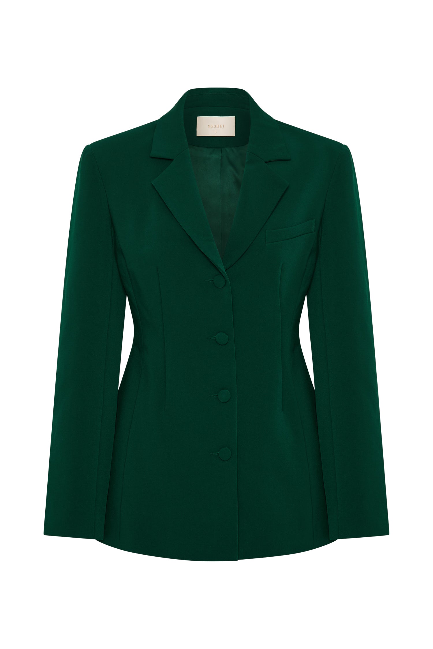 Greer Hourglass Suiting Blazer - Forest Green-My Chic Way.All Rights Reserved