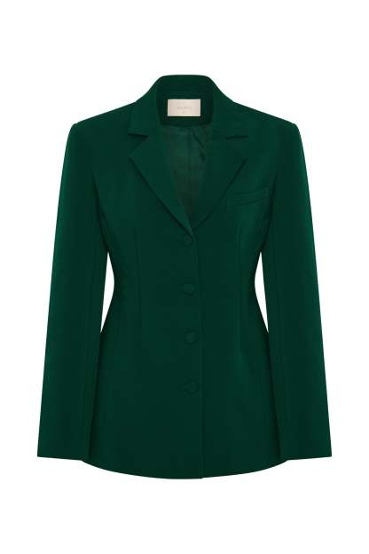 Greer Hourglass Suiting Blazer - Forest Green-My Chic Way.All Rights Reserved