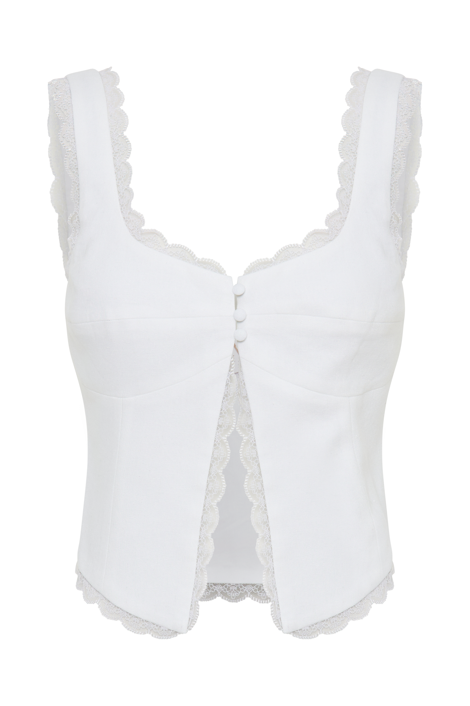 Franca Linen Sleeveless Top - White-My Chic Way.All Rights Reserved