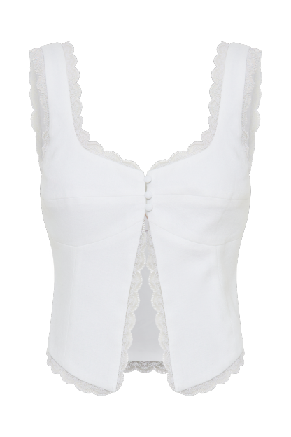 Franca Linen Sleeveless Top - White-My Chic Way.All Rights Reserved