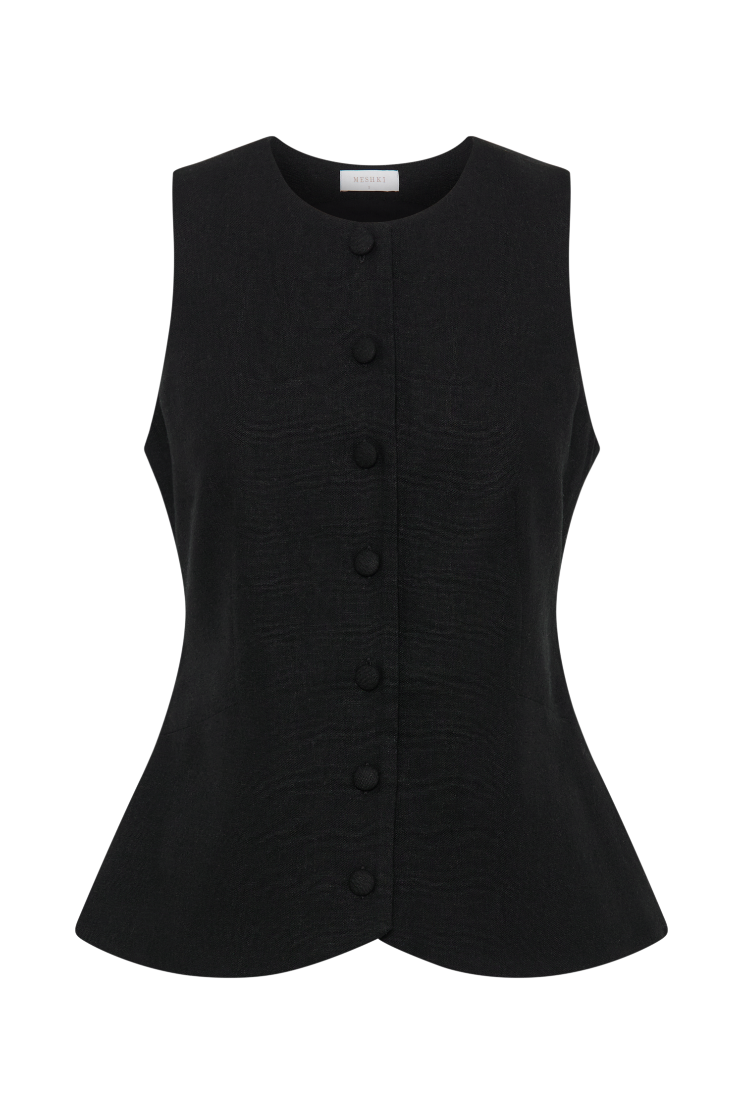 Laurence Sleeveless Linen Longline Top - Black-My Chic Way.All Rights Reserved