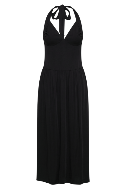 Harriette Halter Midi Dress - Black-My Chic Way.All Rights Reserved