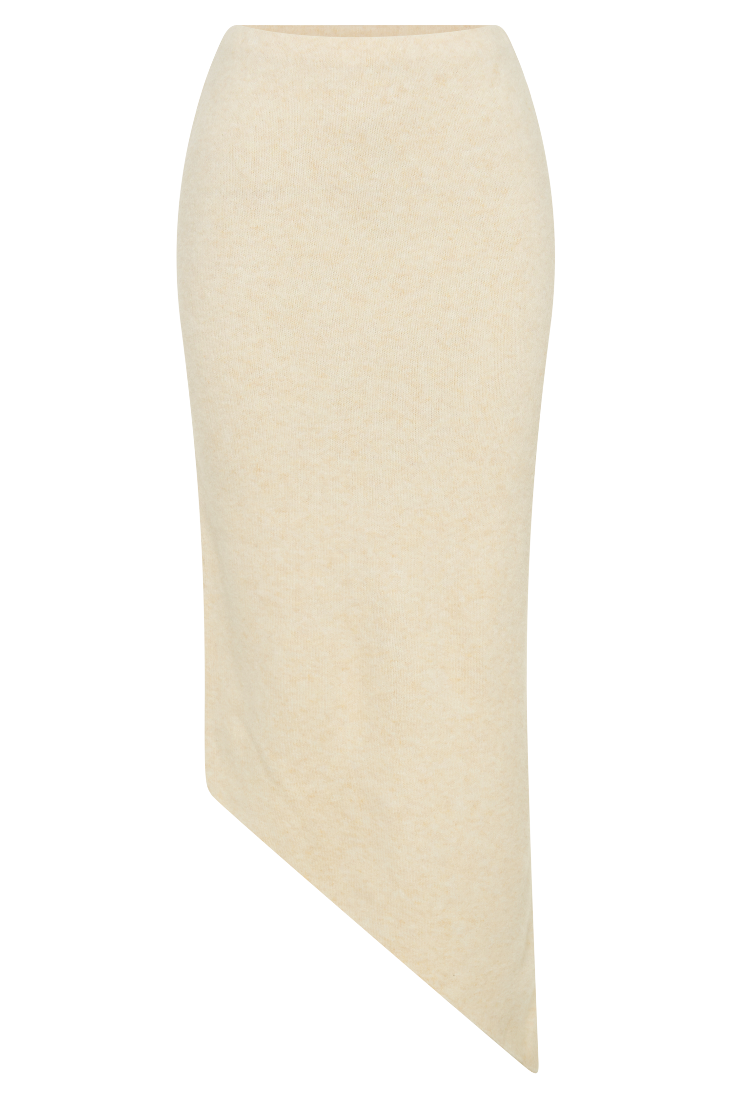 Genevieve Asymmetrical Knit Midi Skirt - Cream Marle-My Chic Way.All Rights Reserved
