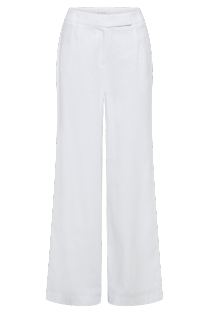 Franca Linen Wide Leg Pant - White-My Chic Way.All Rights Reserved