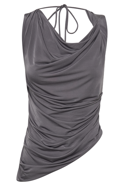 Prianyka Slinky Sleeveless Top - Charcoal-My Chic Way.All Rights Reserved