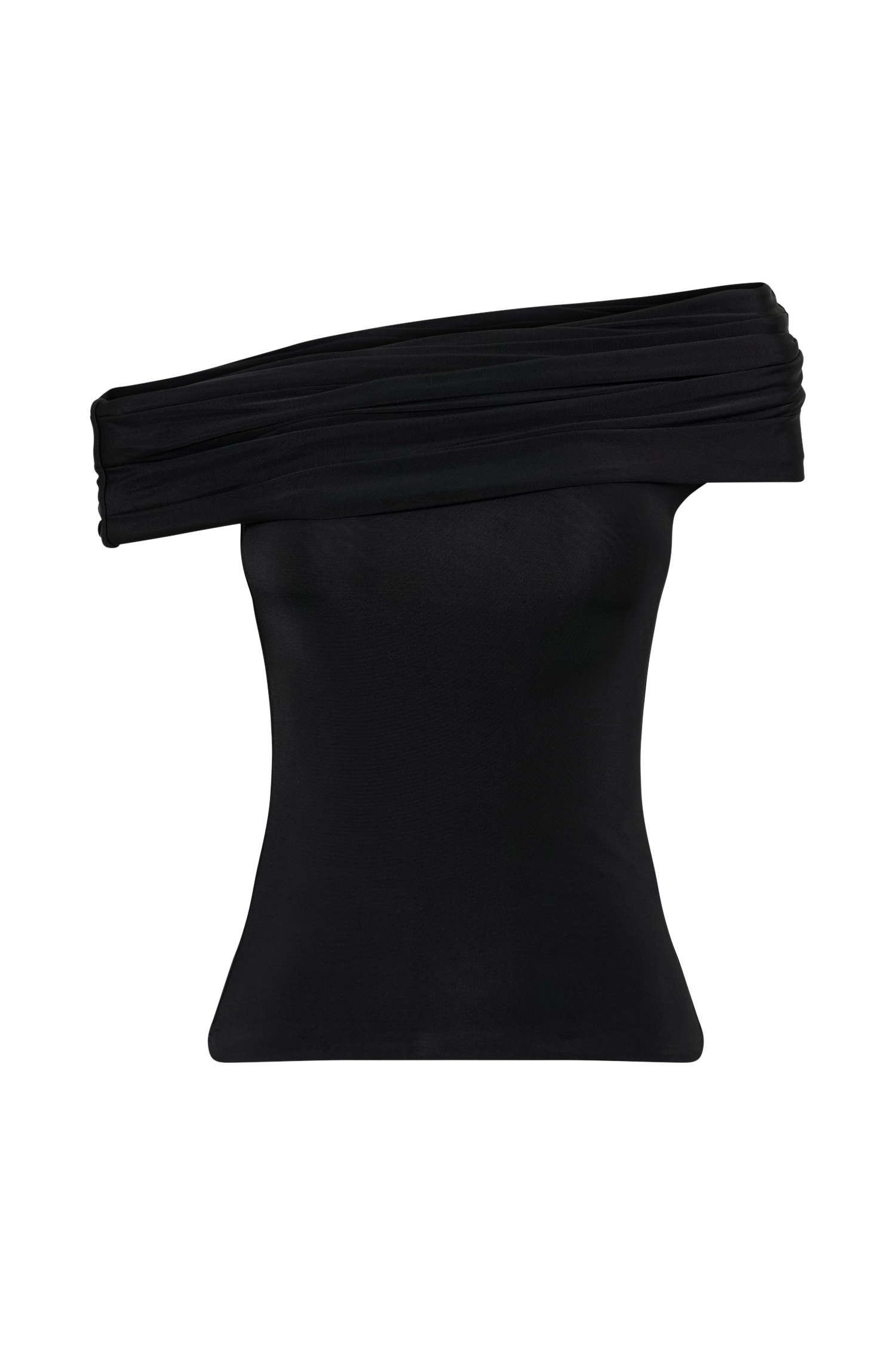 Cassandra Off Shoulder Slinky Top - Black-My Chic Way.All Rights Reserved