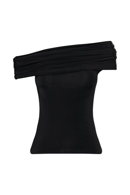 Cassandra Off Shoulder Slinky Top - Black-My Chic Way.All Rights Reserved