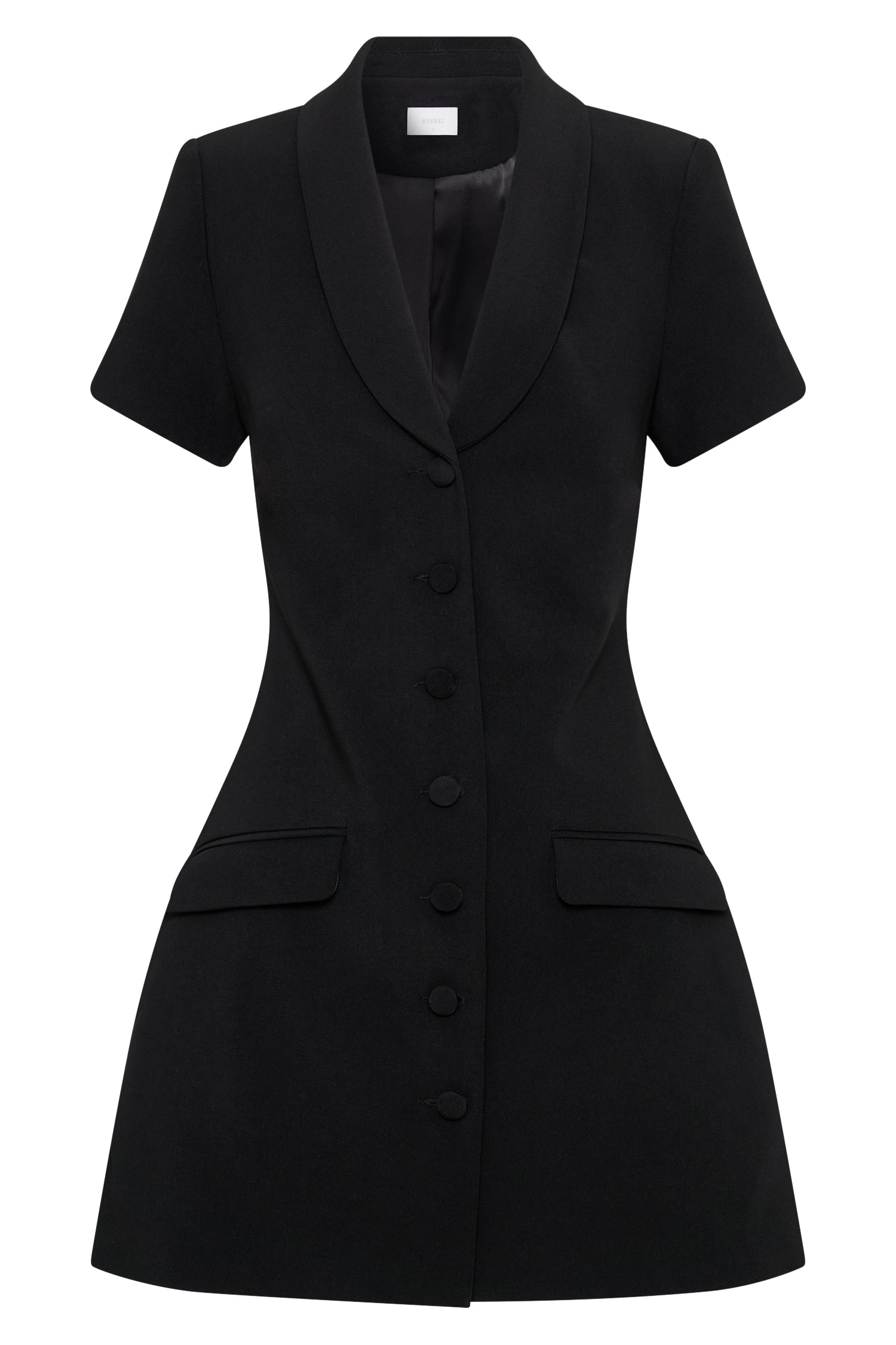 Paolina Collared Suiting Mini Dress - Black-My Chic Way.All Rights Reserved