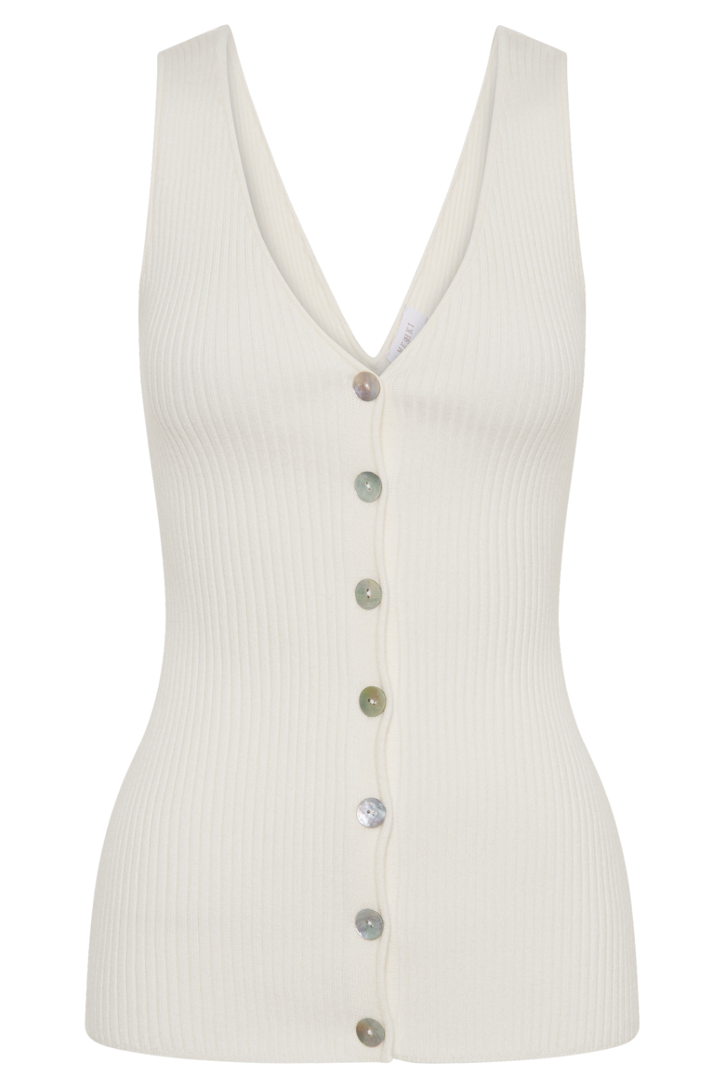 Calypso Knit Longline Vest - Ivory-My Chic Way.All Rights Reserved