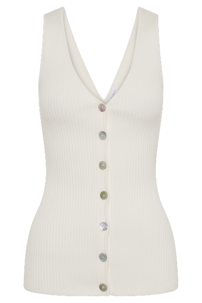 Calypso Knit Longline Vest - Ivory-My Chic Way.All Rights Reserved