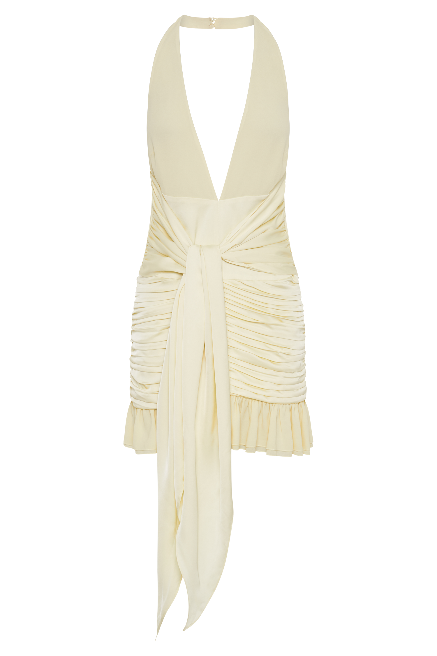 Ambrosi Satin Chiffon Mini Dress - Lemon Sherbet-My Chic Way.All Rights Reserved