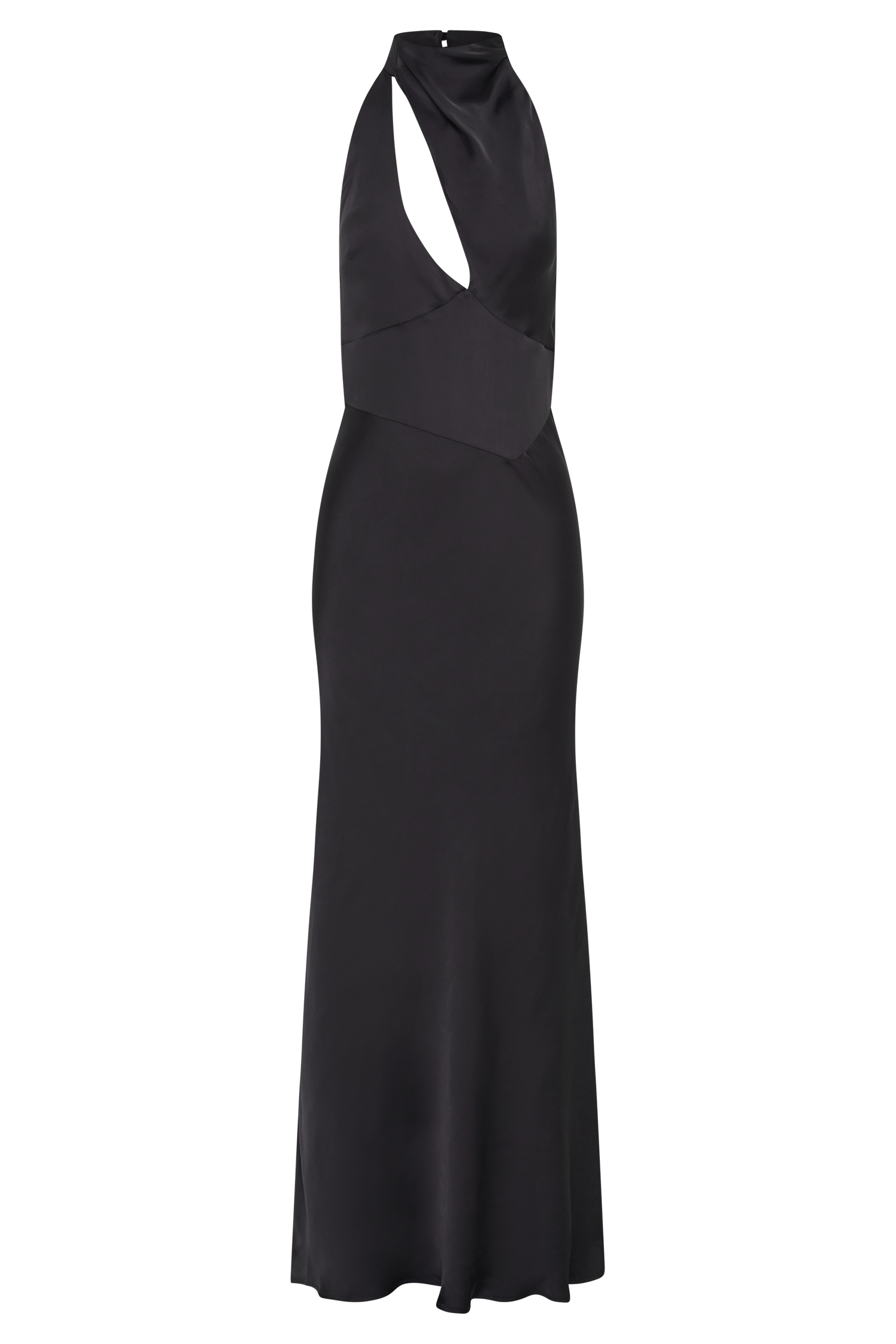 Belladonna Satin Halter Maxi Dress - Black-My Chic Way.All Rights Reserved