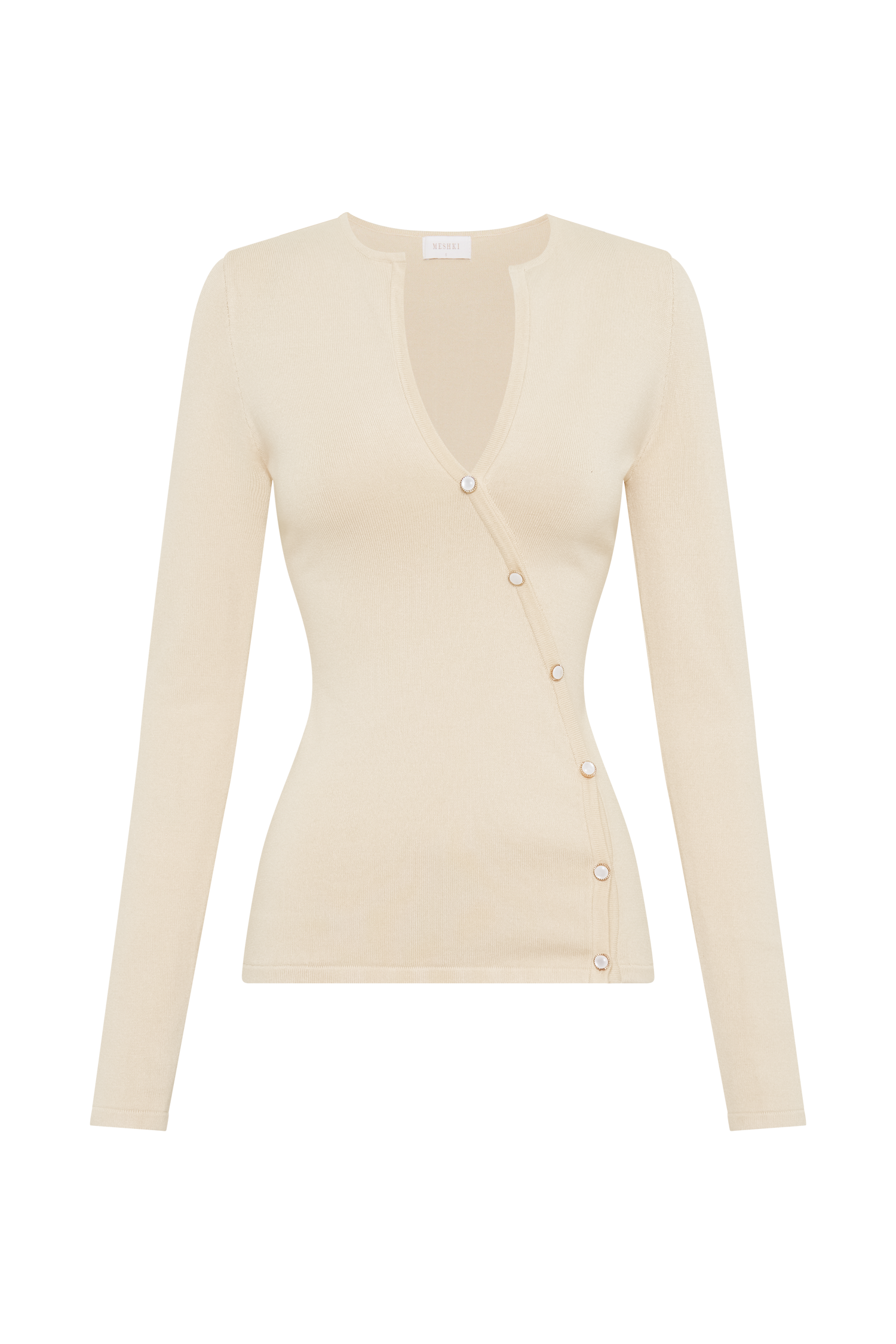 Maisie Asymmetrical Knit Top - Cream-My Chic Way.All Rights Reserved