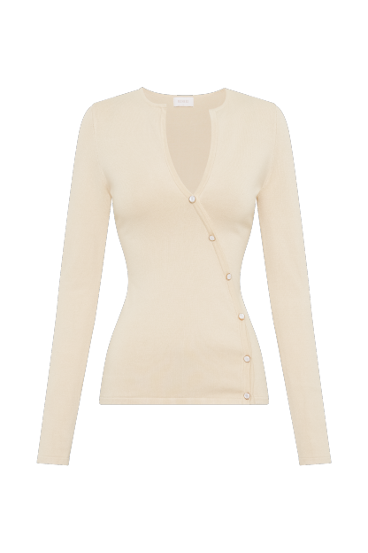 Maisie Asymmetrical Knit Top - Cream-My Chic Way.All Rights Reserved
