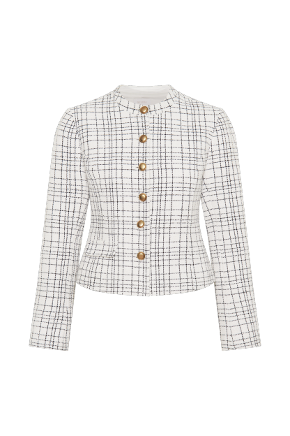 Priscilla Tweed Jacket - White-My Chic Way.All Rights Reserved