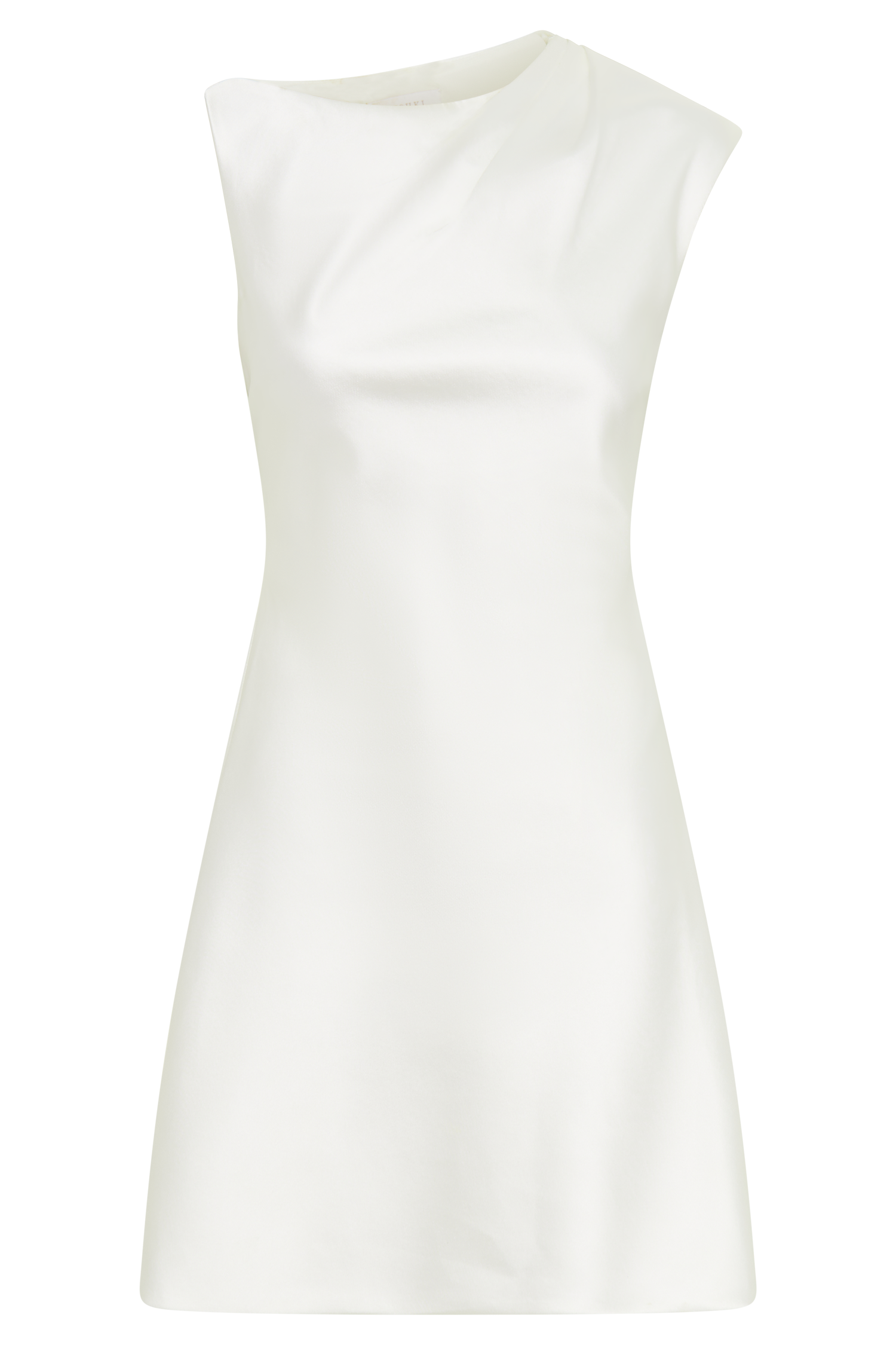 Granger Satin Structured Mini Dress - White-My Chic Way.All Rights Reserved