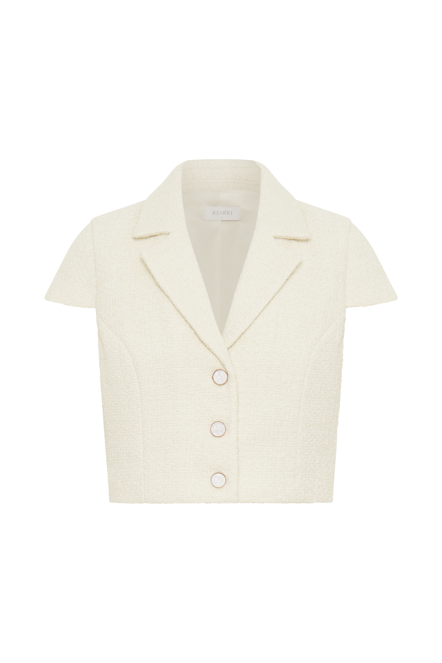 Parisa Boucle Button Up Top - Ivory-My Chic Way.All Rights Reserved