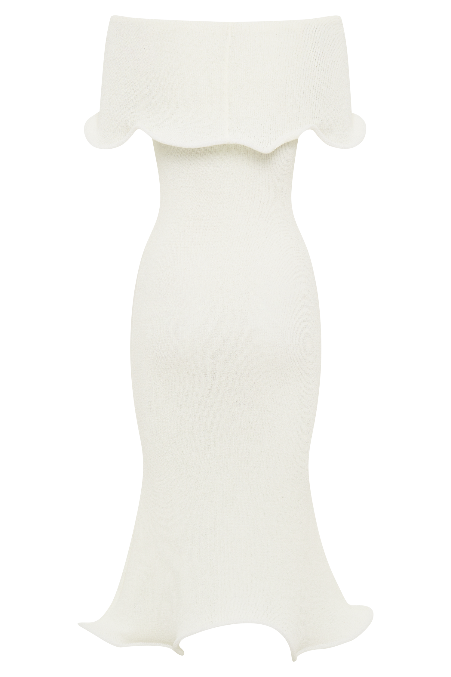 Molly Off Shoulder Knit Midi Dress - Ivory-My Chic Way.All Rights Reserved
