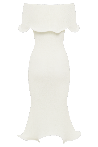 Molly Off Shoulder Knit Midi Dress - Ivory-My Chic Way.All Rights Reserved