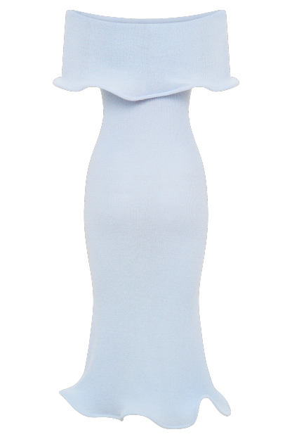 Molly Off Shoulder Knit Midi Dress - Sky Blue-My Chic Way.All Rights Reserved