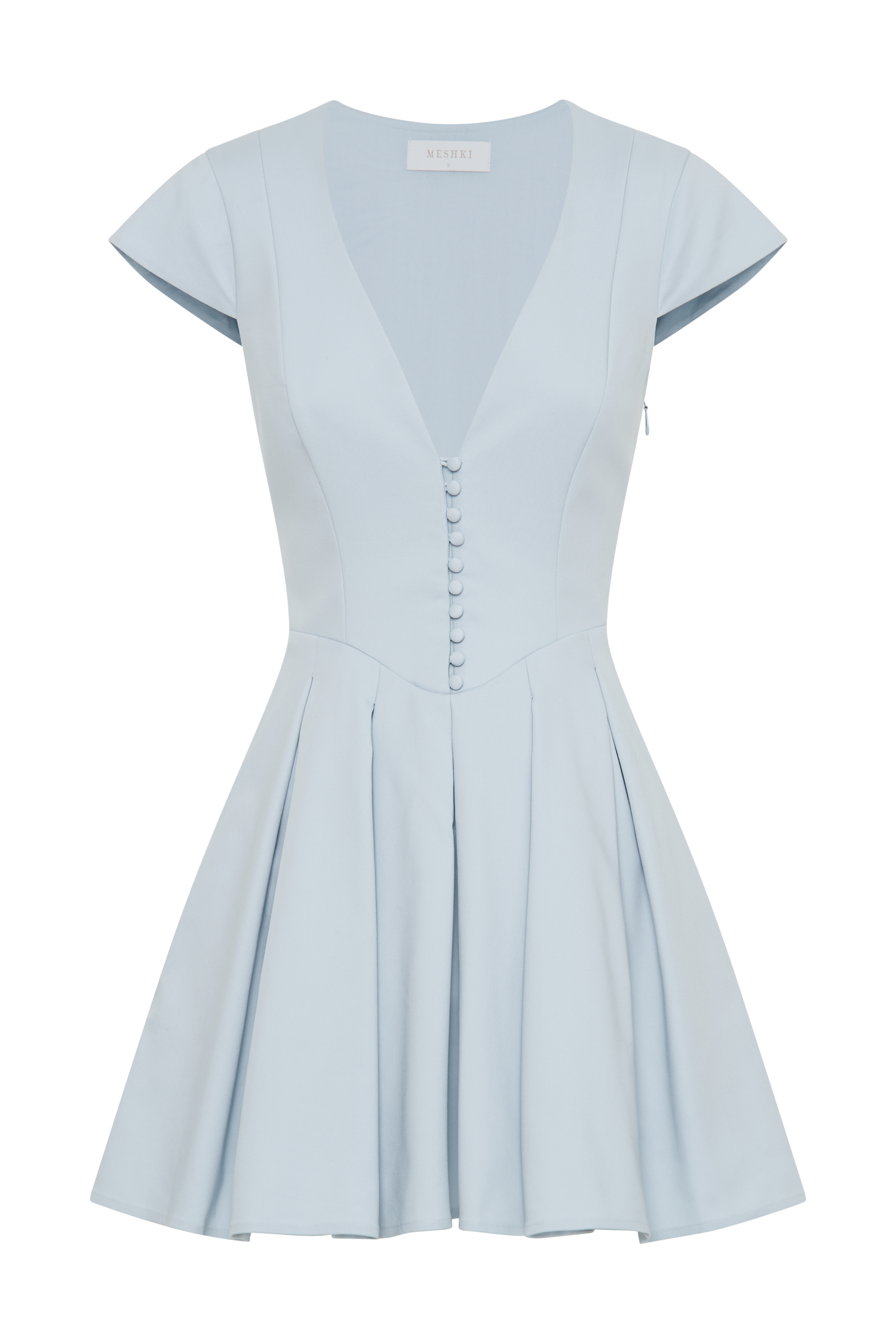 Keely Cotton Cap Sleeve Mini Dress - Sky Blue-My Chic Way.All Rights Reserved