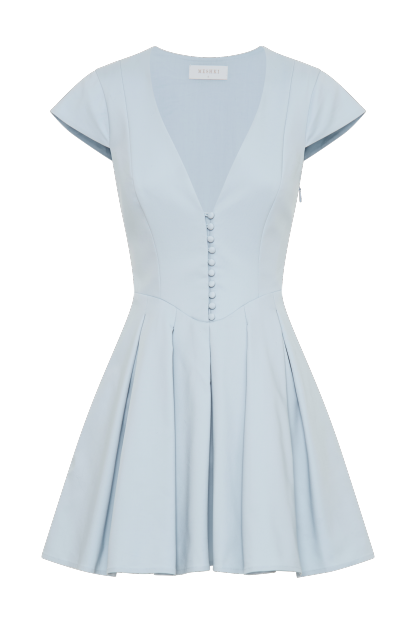 Keely Cotton Cap Sleeve Mini Dress - Sky Blue-My Chic Way.All Rights Reserved