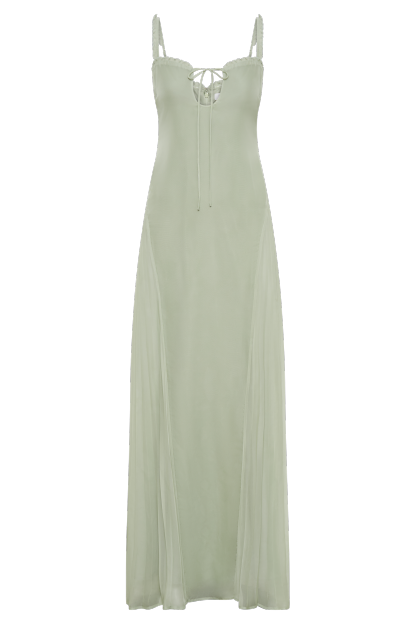 Saira Chiffon Maxi Dress - Pastel Green-My Chic Way.All Rights Reserved