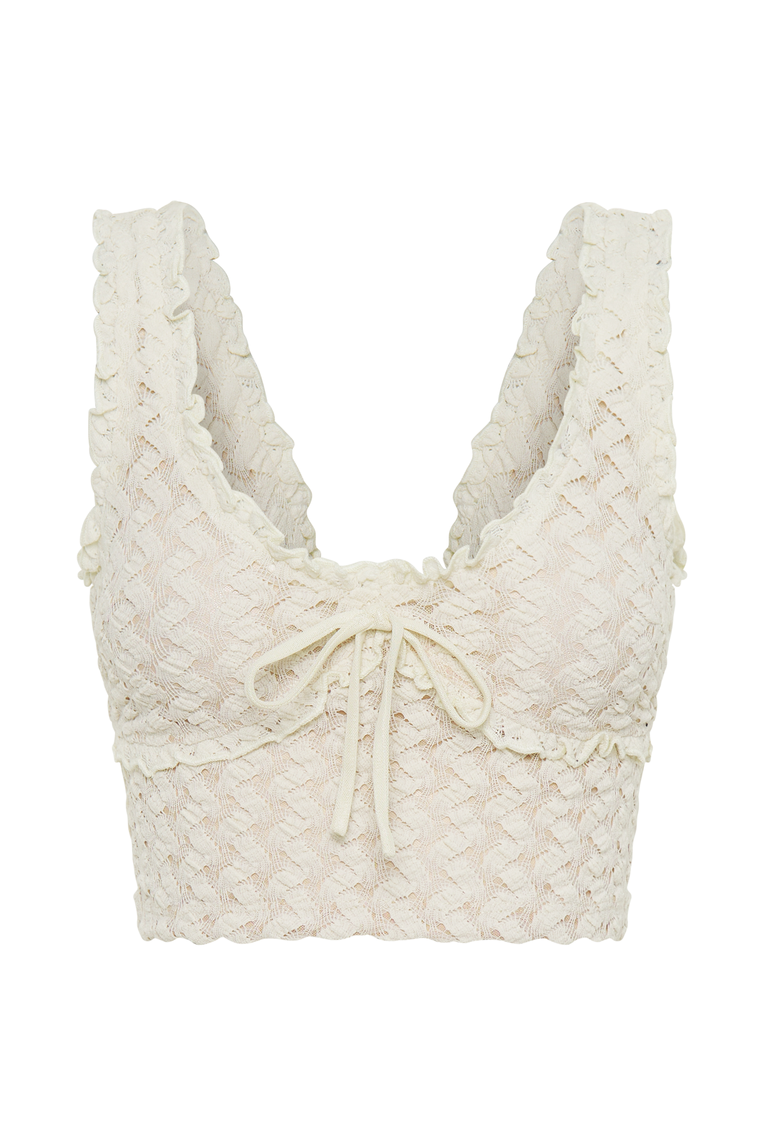 Morgan Mesh And Lace Sleeveless Top - Ivory-My Chic Way.All Rights Reserved