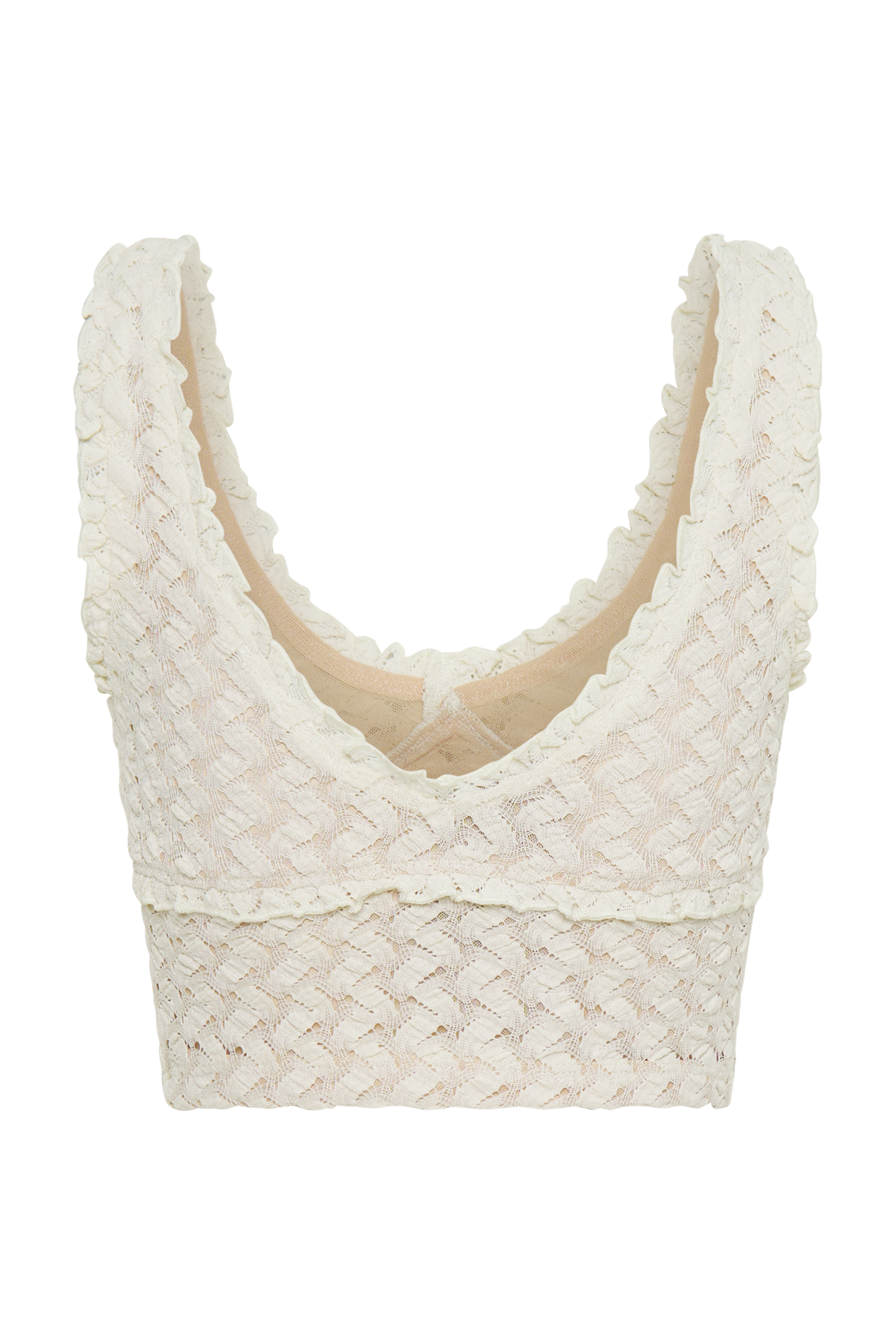 Morgan Mesh And Lace Sleeveless Top - Ivory-My Chic Way.All Rights Reserved