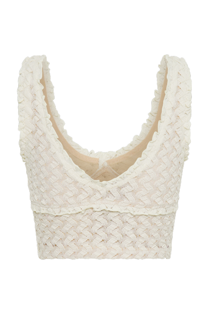 Morgan Mesh And Lace Sleeveless Top - Ivory-My Chic Way.All Rights Reserved